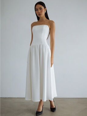 Jenny Yoo Joanna Strapless Midi Dress